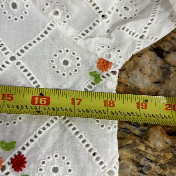 BanJara Boho White Cotton Eyelet Detailing Embroidering Top Size S - Picture 6 of 7